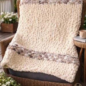 Chunky knit baby blanket